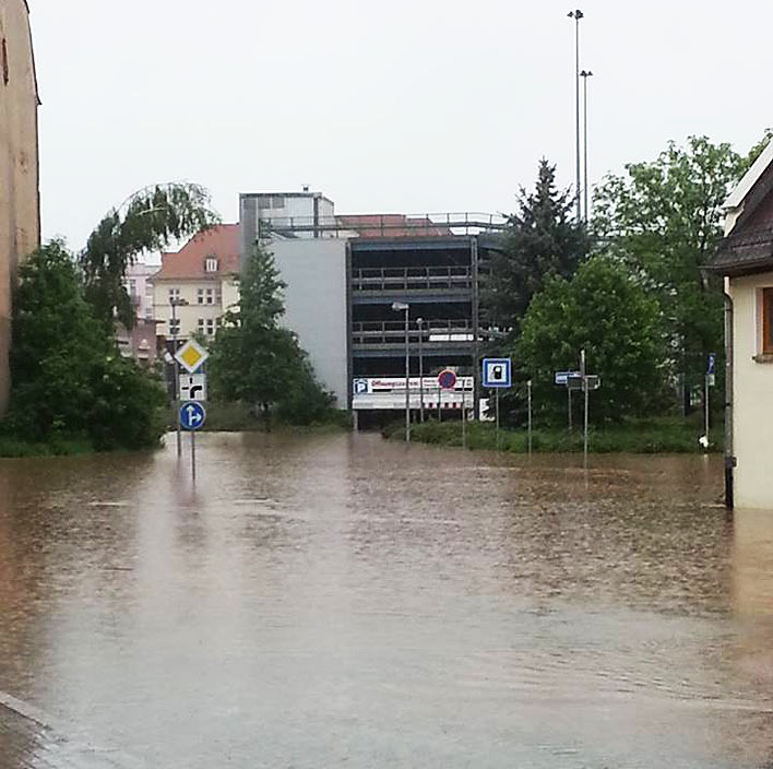 Hochwasser in der Wiehler Partnerstadt Crimmitschau - Foto: Doreen Wonneberger