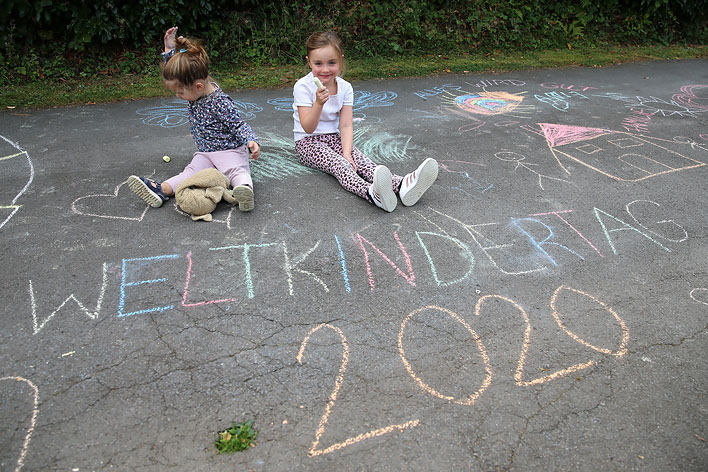 Kinder aus Mhlen schreiben: Alles wird gut. Foto: Christian Melzer