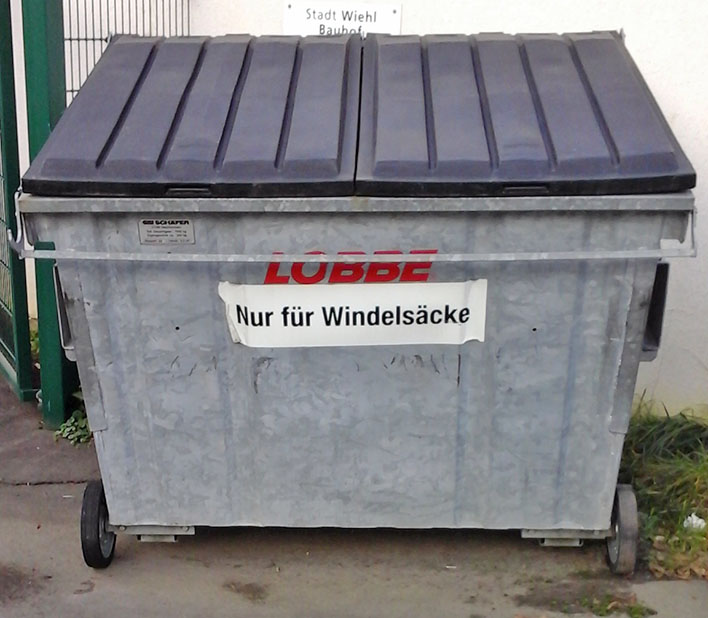 Der Windelcontainer auf dem stdtischen Bauhof steht auch ber das Jahresende 2020 hinaus zur Verfgung. Foto: Stadt Wiehl
